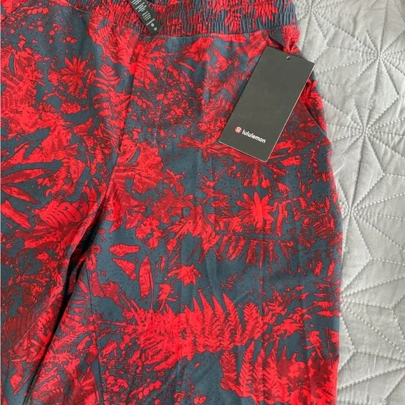 Lululemon Bold Red and Black Patterned Shorts - Picture 5 of 5